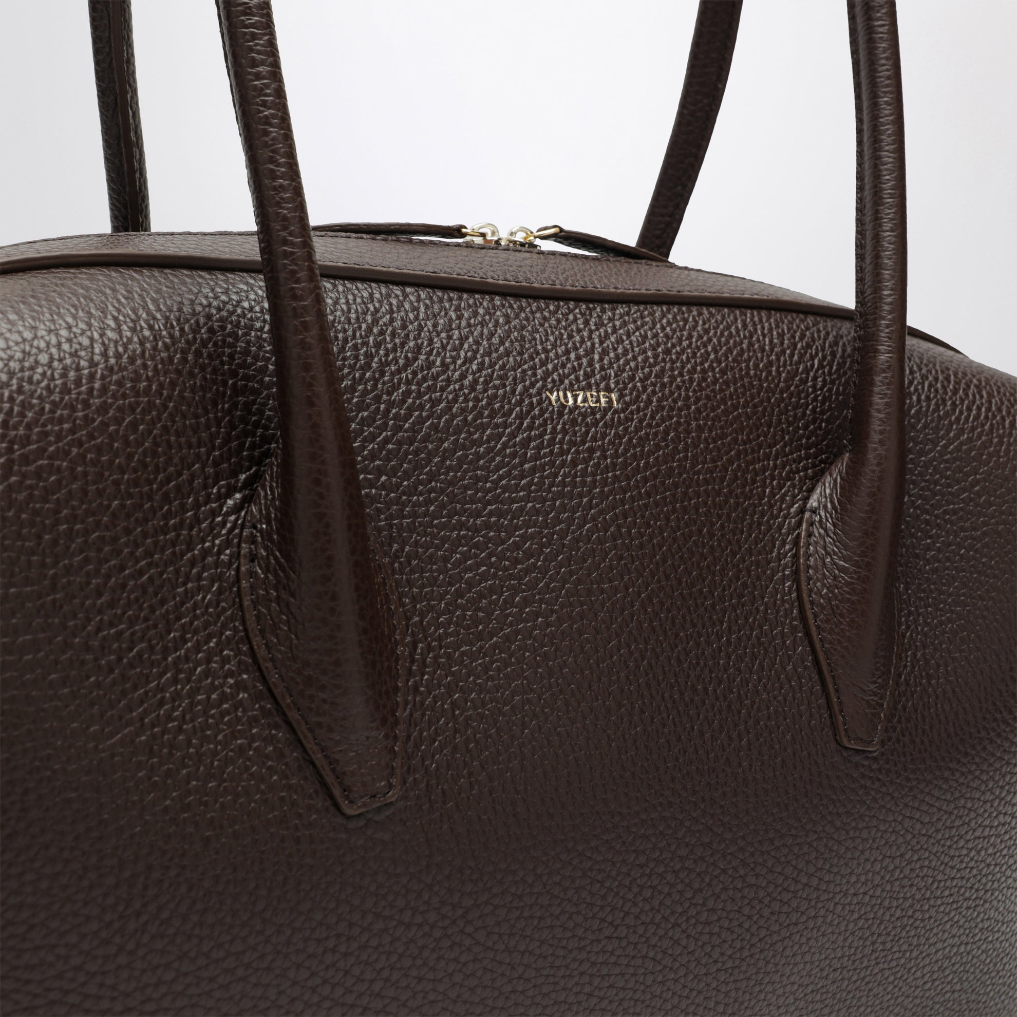 Brioche Duffle Bag in Espresso Pebble-Grained Leather