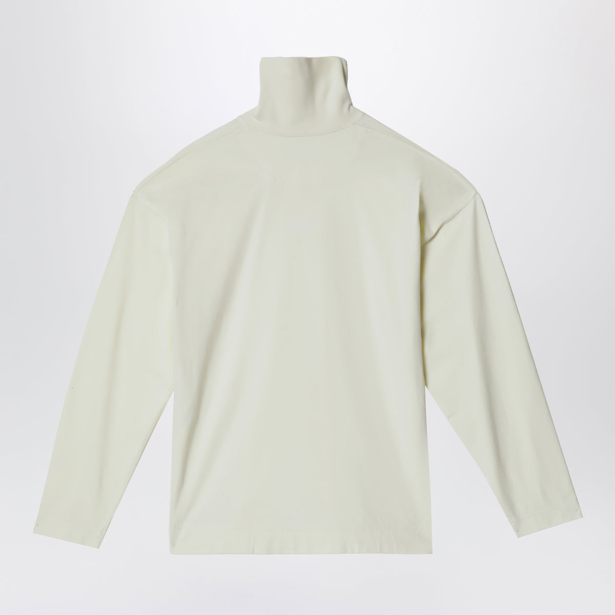 Relaxed Langarmshirt aus cremefarbenem Baumwolljersey