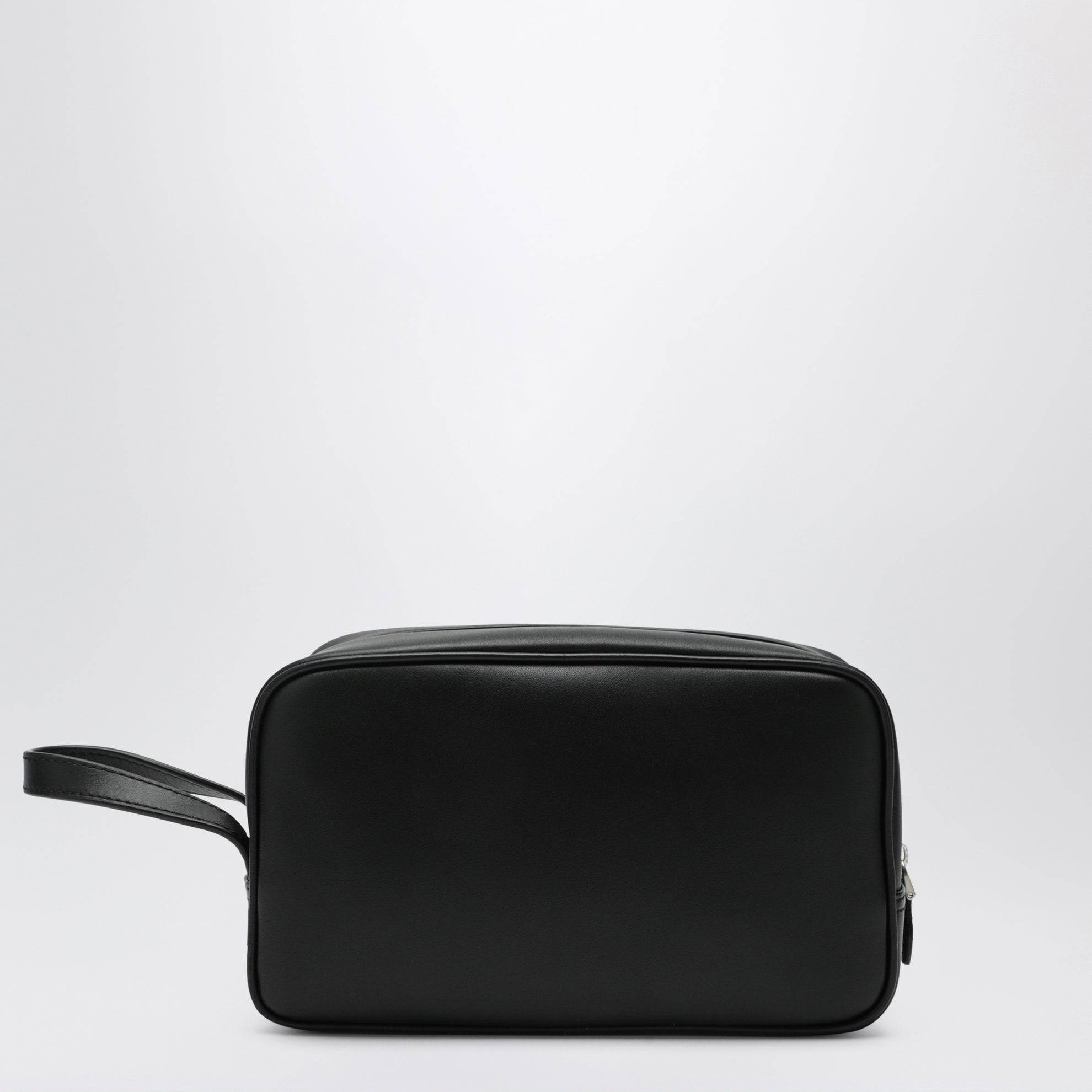 Trousse Atene en cuir de veau plongé tressé noire