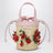 Mini secchiello Botanica in rafia e pelle