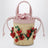 Mini secchiello Botanica in rafia e pelle