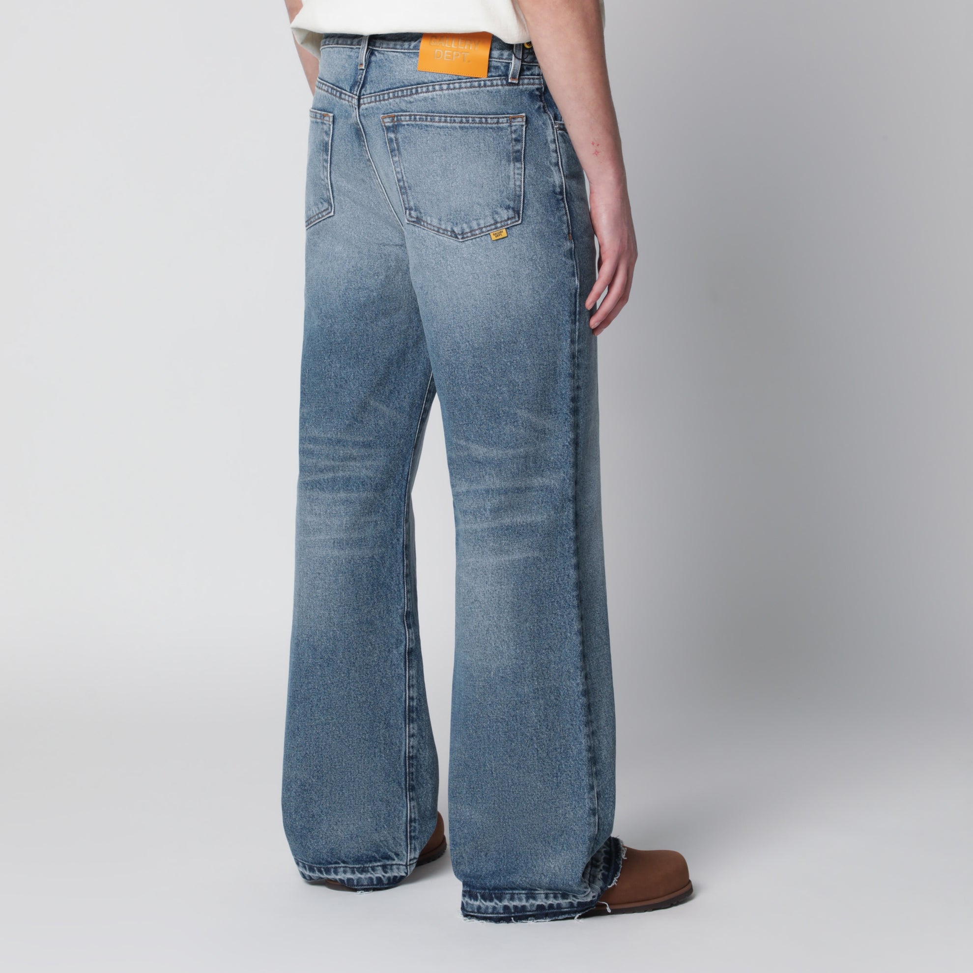 Jeans blu medio effetto slavato