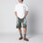 Hand-painted military green Bermuda shorts