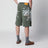 Hand-painted military green Bermuda shorts