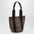 Sac seau Traversée marron motif tartan