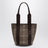 Sac seau Traversée marron motif tartan