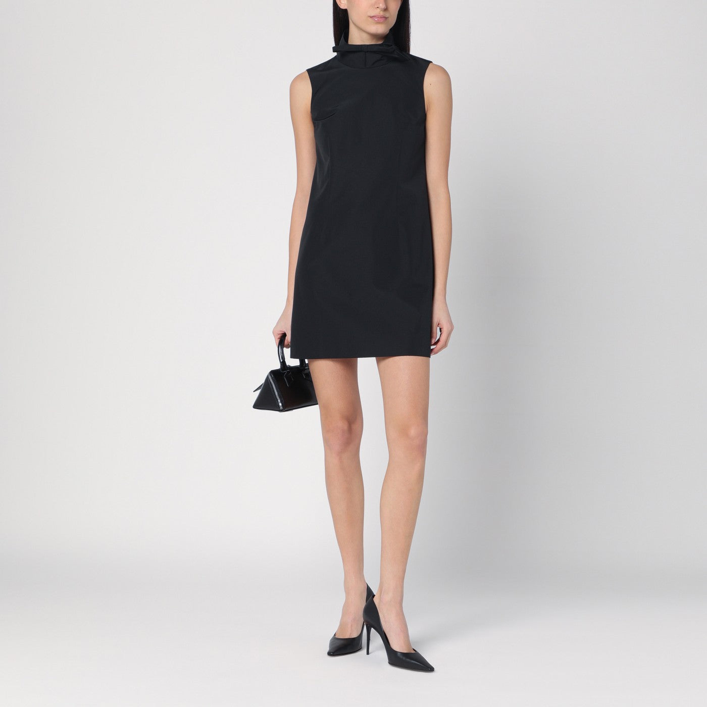 Black mini dress with bow