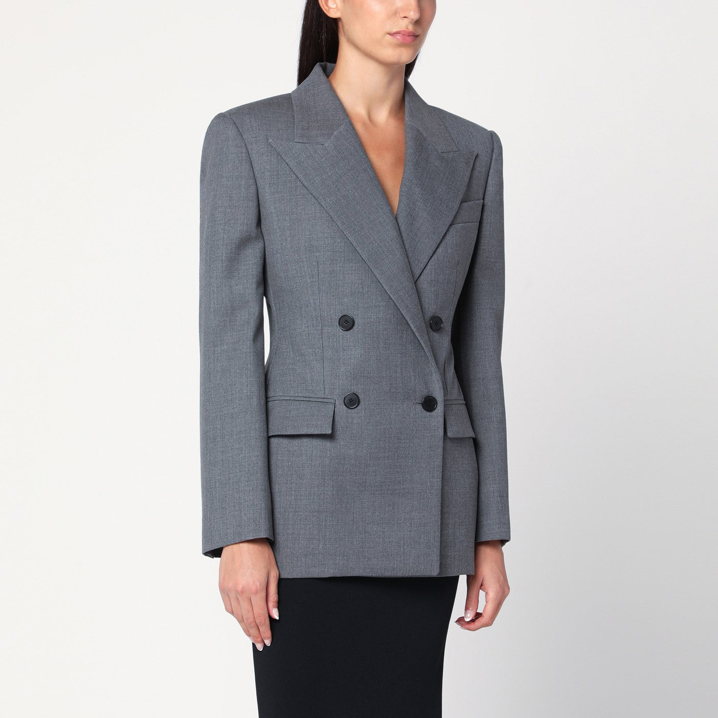Givenchy Grey double-breasted wool jacket | TheDoubleF