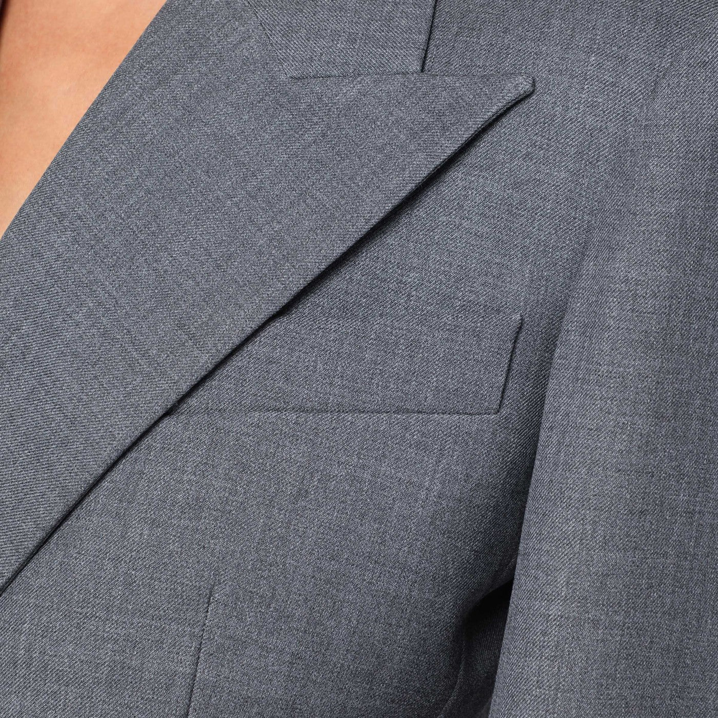 Grey double-breasted wool jacket