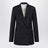 Double-breasted pinstripe wool jacket, dark navy