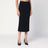 Black midi skirt with pleats on the back