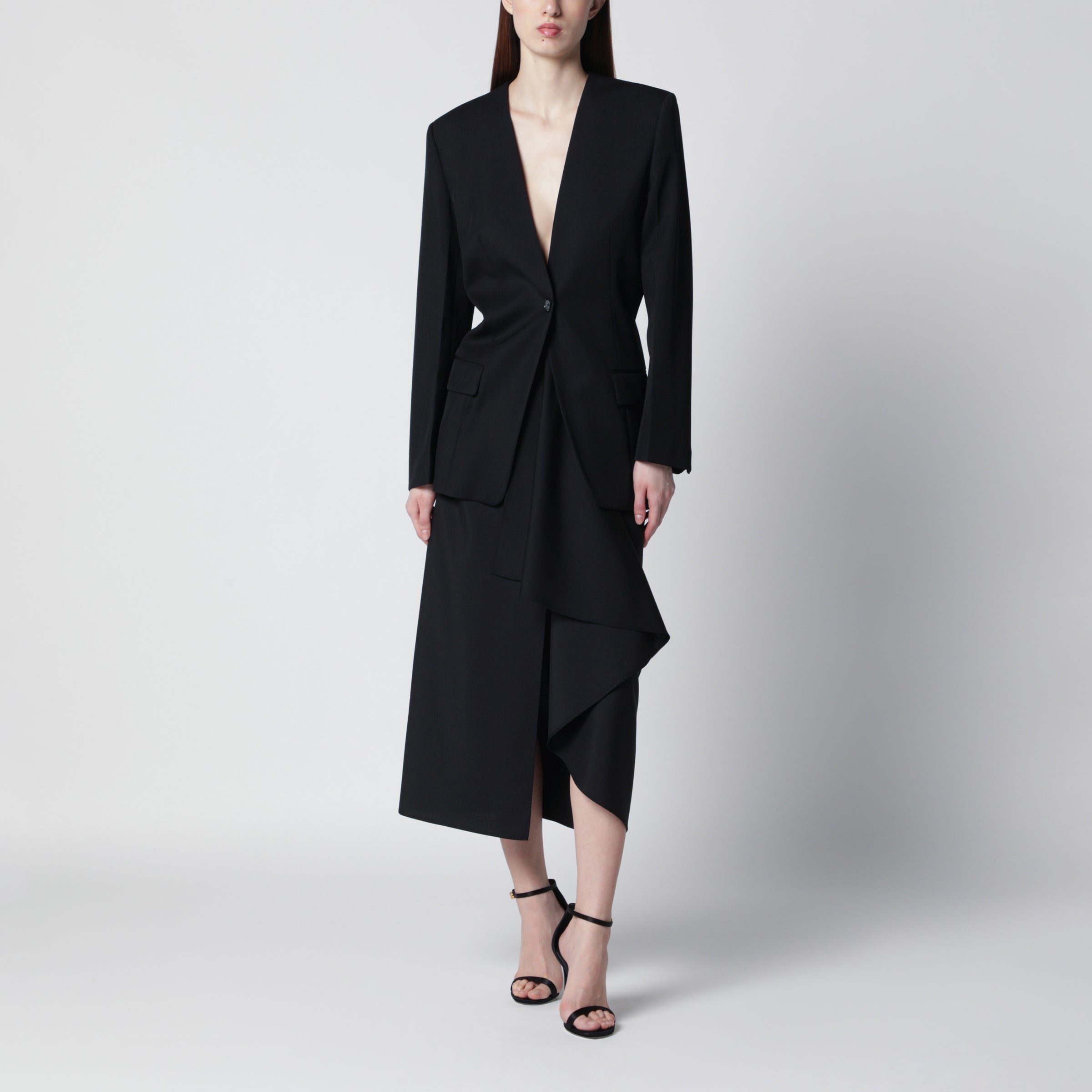 Givenchy Draped skirt in black wool and mohair | TheDoubleF