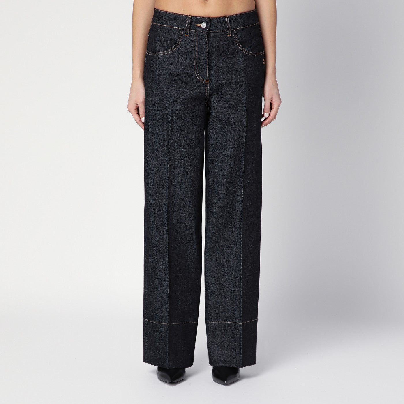 Jeans blu scuro in denim