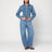 Light blue denim jumpsuit