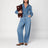 Light blue denim jumpsuit
