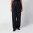 Navy blue pinstripe wool trousers