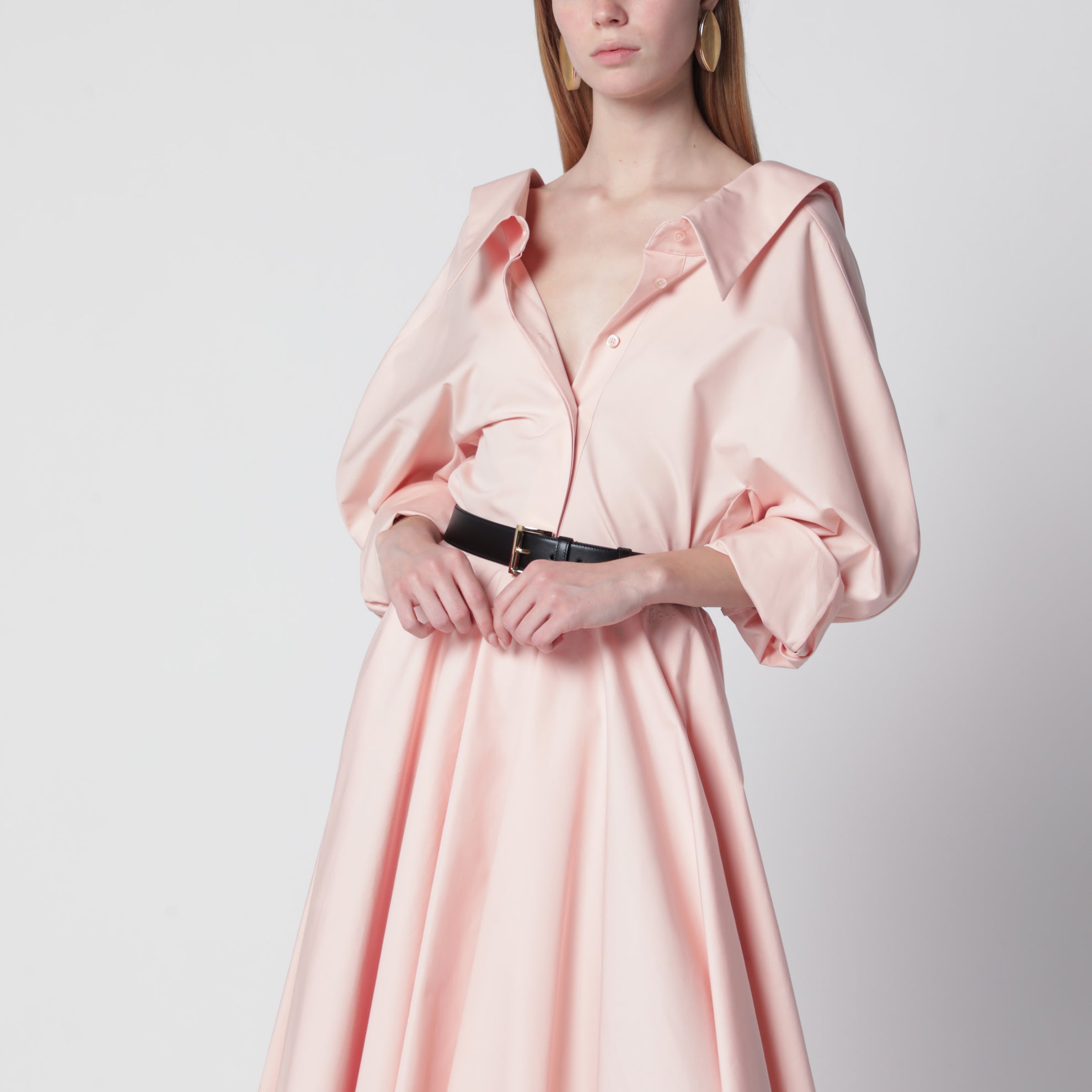 Pink cut-out poplin shirt