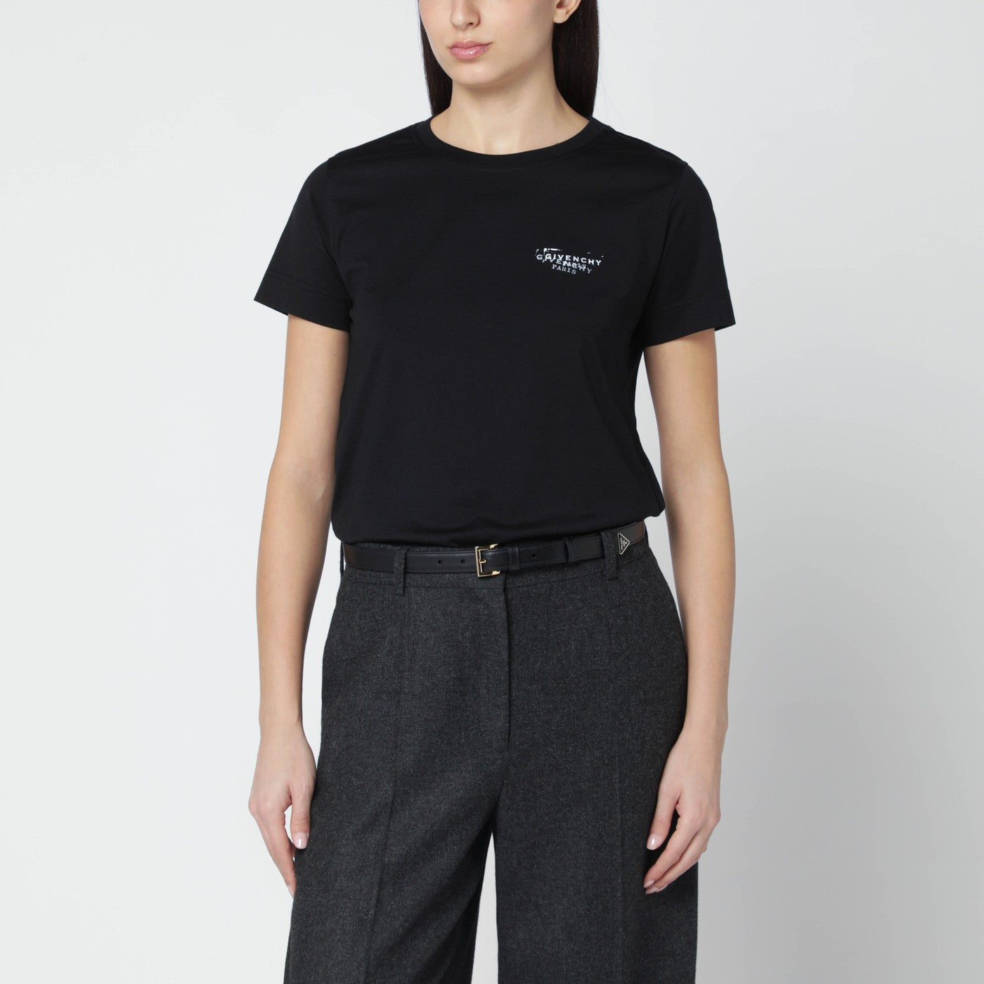 Black T-shirt with Givenchy Stamp print