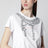 T-shirt en coton blanc à imprimé cristaux