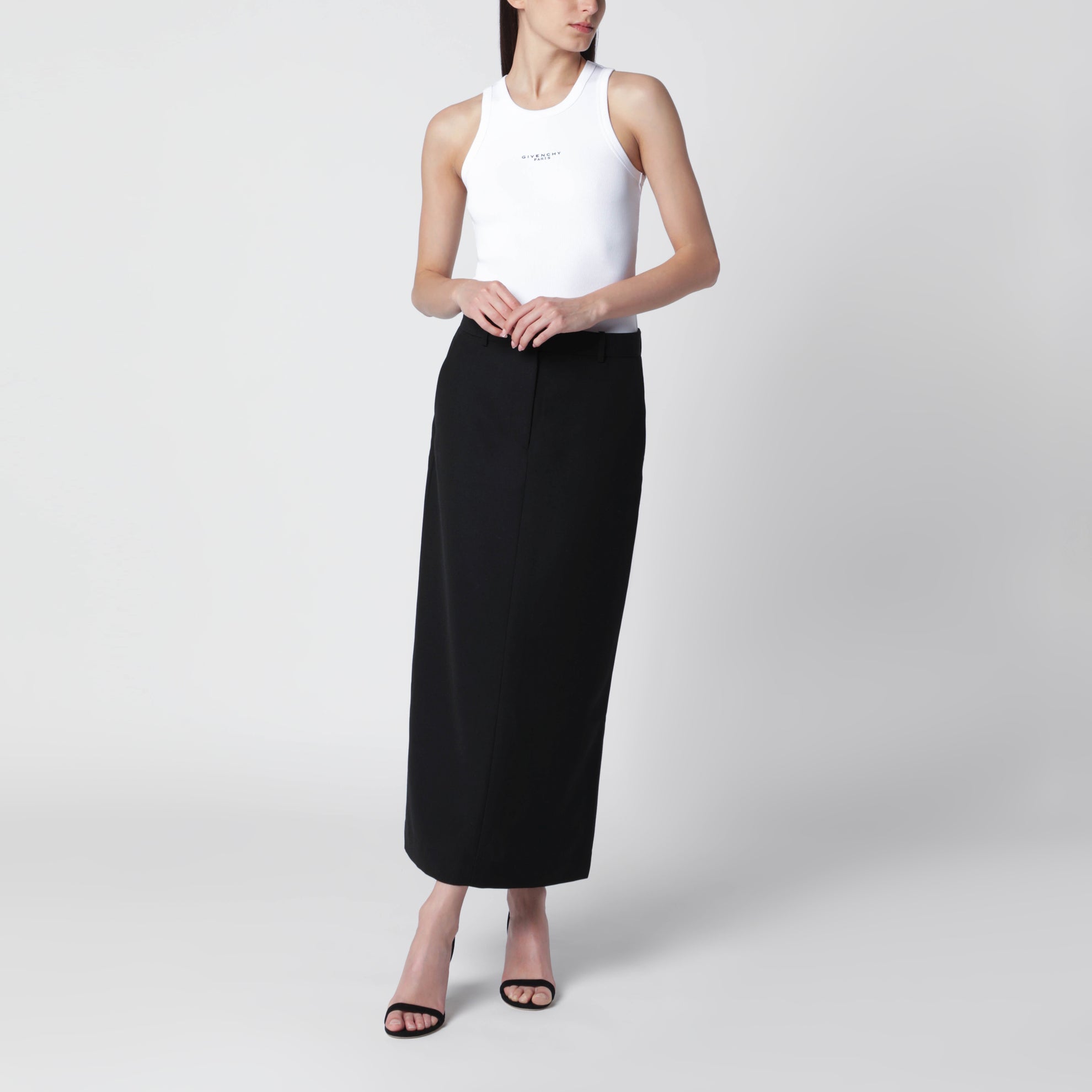Débardeur blanc coupe slim avec logo