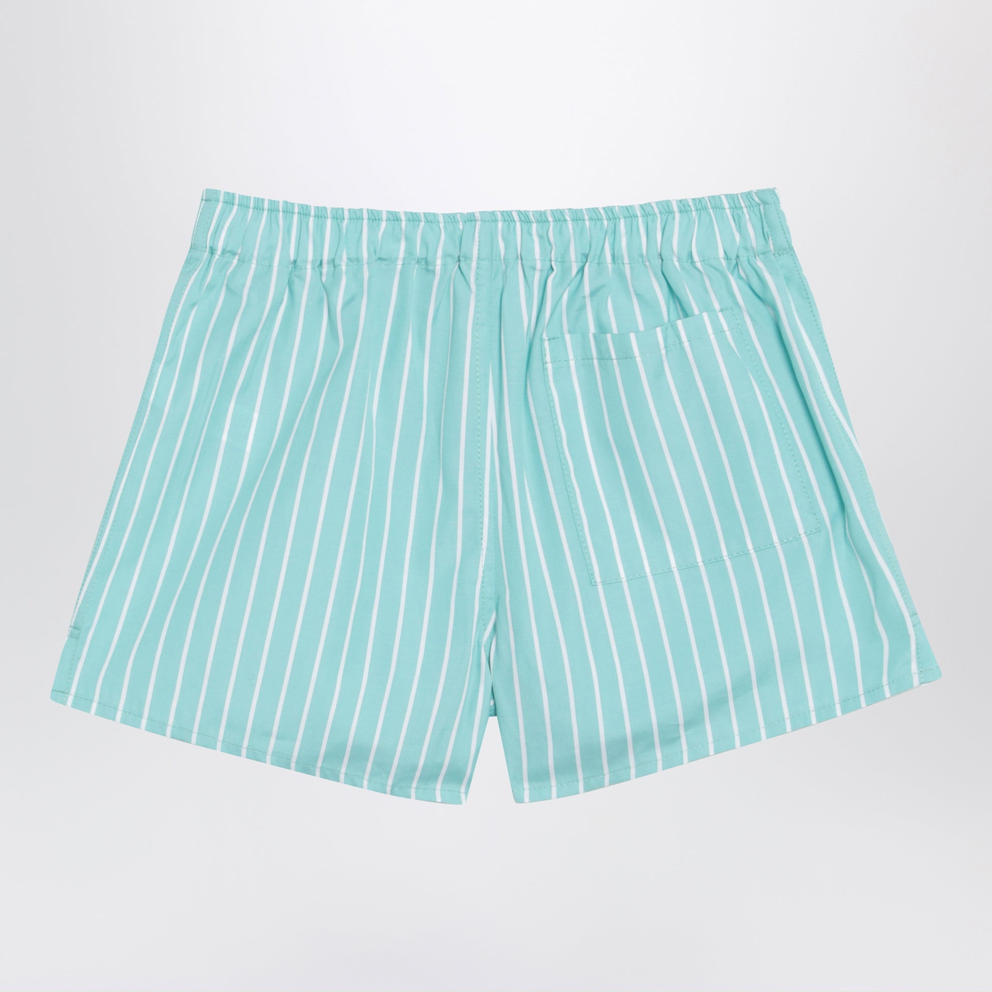 Shorts en coton rayé vert d’eau