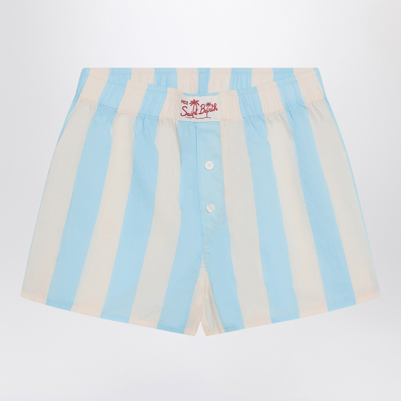 Blue/white striped Boxy Jr Shorts