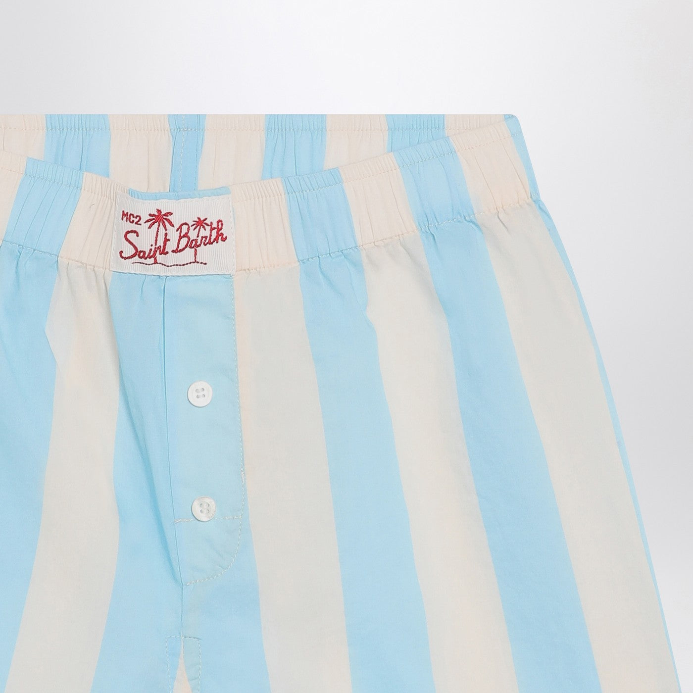 Blue/white striped Boxy Jr Shorts