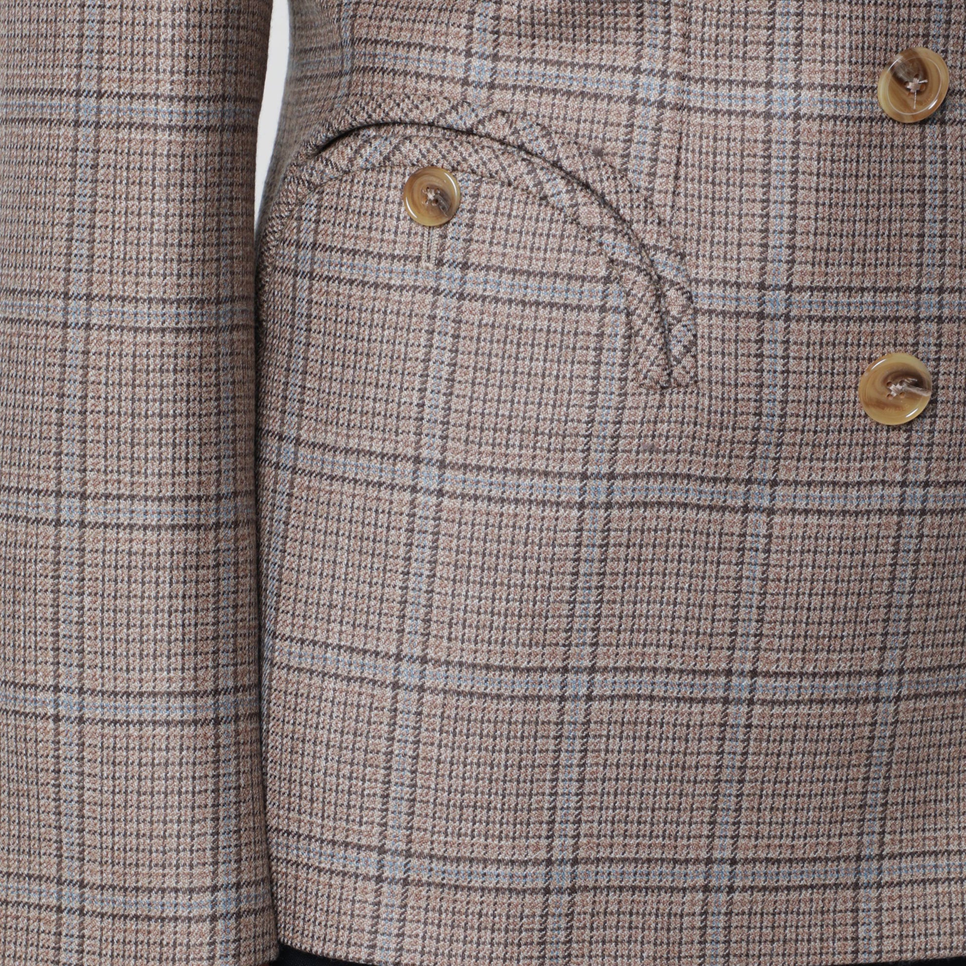 Saona Charmer double-breasted jacket in beige with check pattern