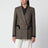 Double-breasted jacket with check pattern in wool and cashmere