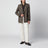 Double-breasted jacket with check pattern in wool and cashmere