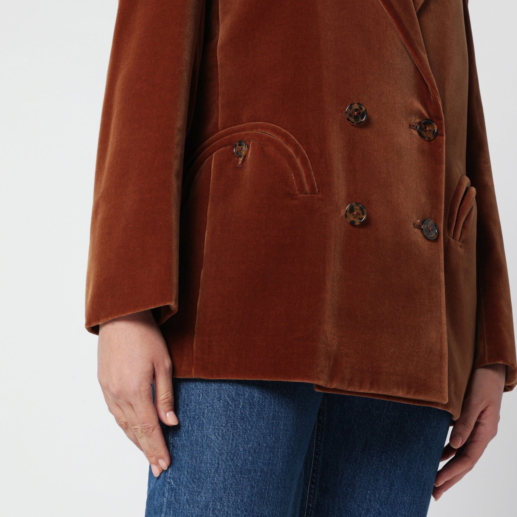 Everyday Jealousy Blazer aus karamellfarbenem Samt
