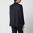 Double-breasted navy blue jacket with Prince of Wales pattern in wool