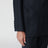 Double-breasted navy blue jacket with Prince of Wales pattern in wool