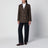 Double-breasted dark green jacket with check pattern in wool