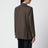 Double-breasted dark green jacket with check pattern in wool