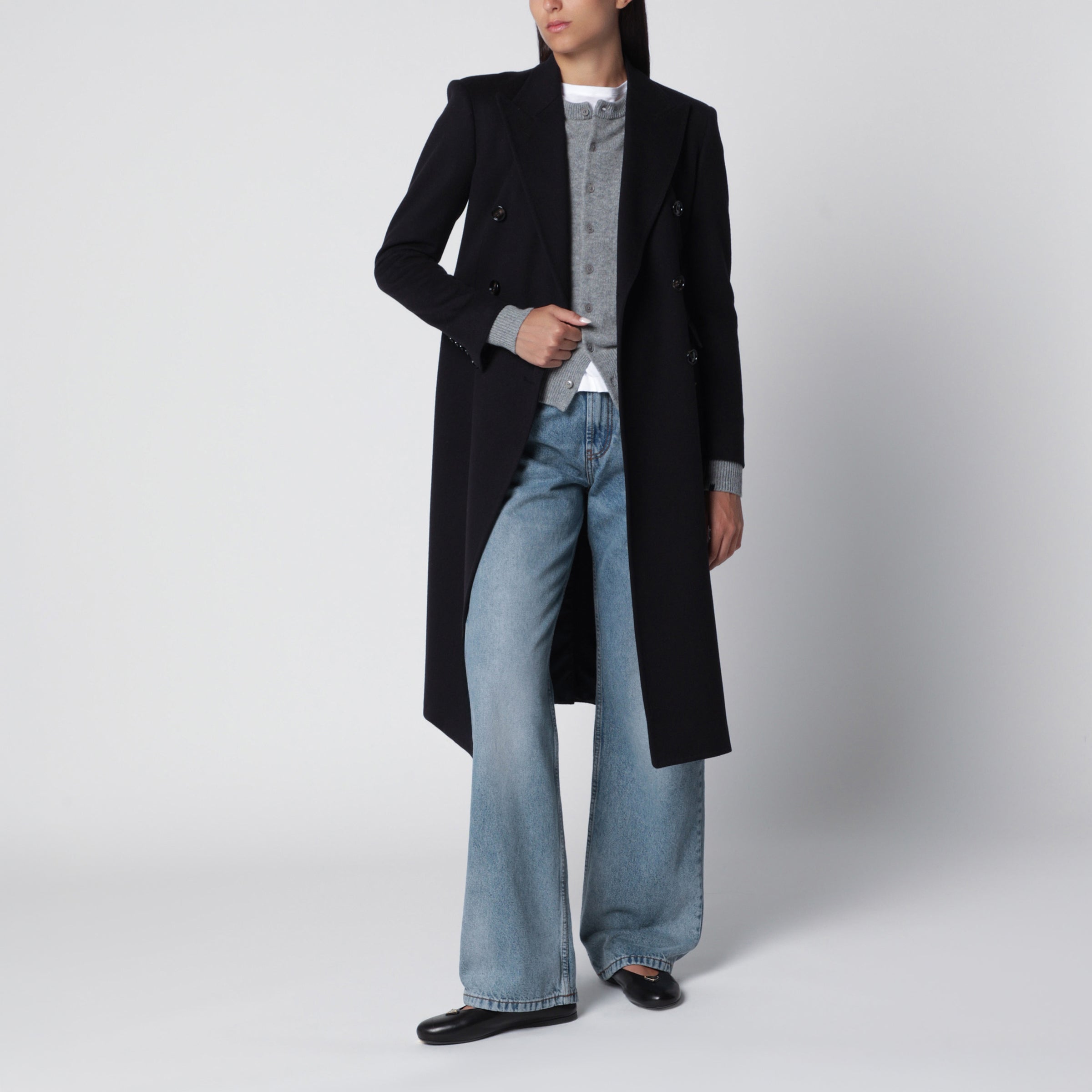 Tagliatore Double-breasted blue wool coat | TheDoubleF