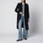 Cappotto doppiopetto blu in lana