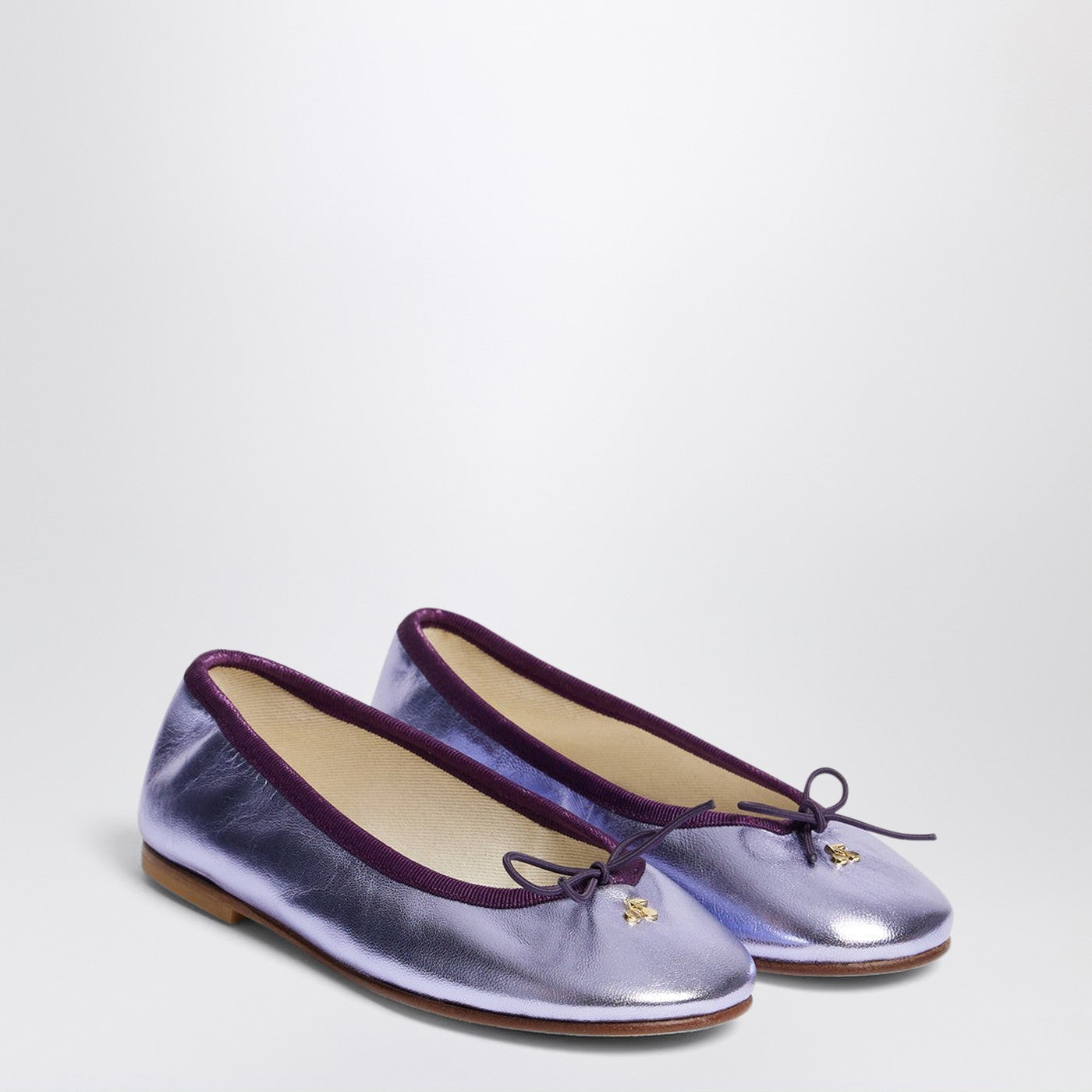Lisa iridescent lilac leather ballet flats
