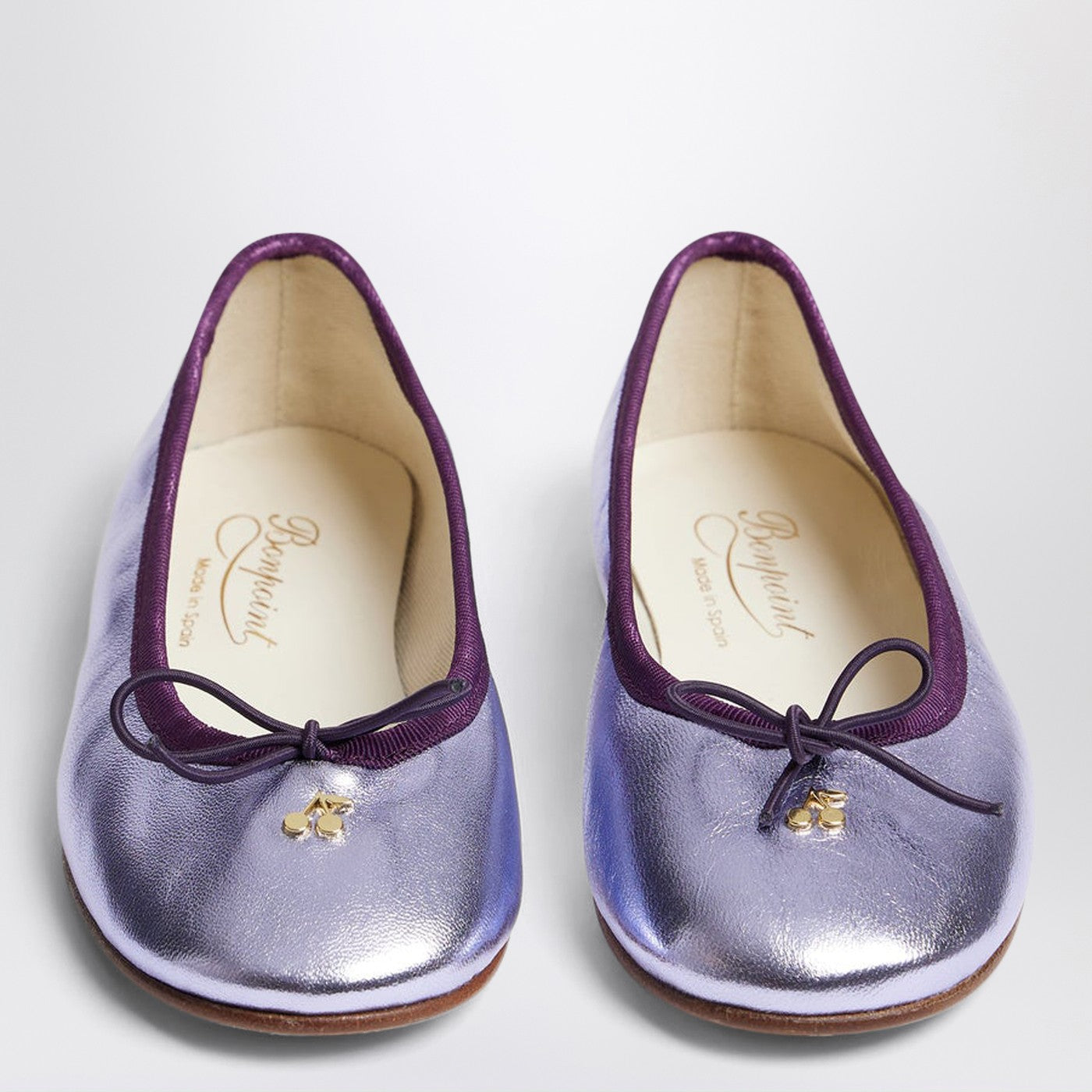 Ballerines Lisa en cuir lilas irisé