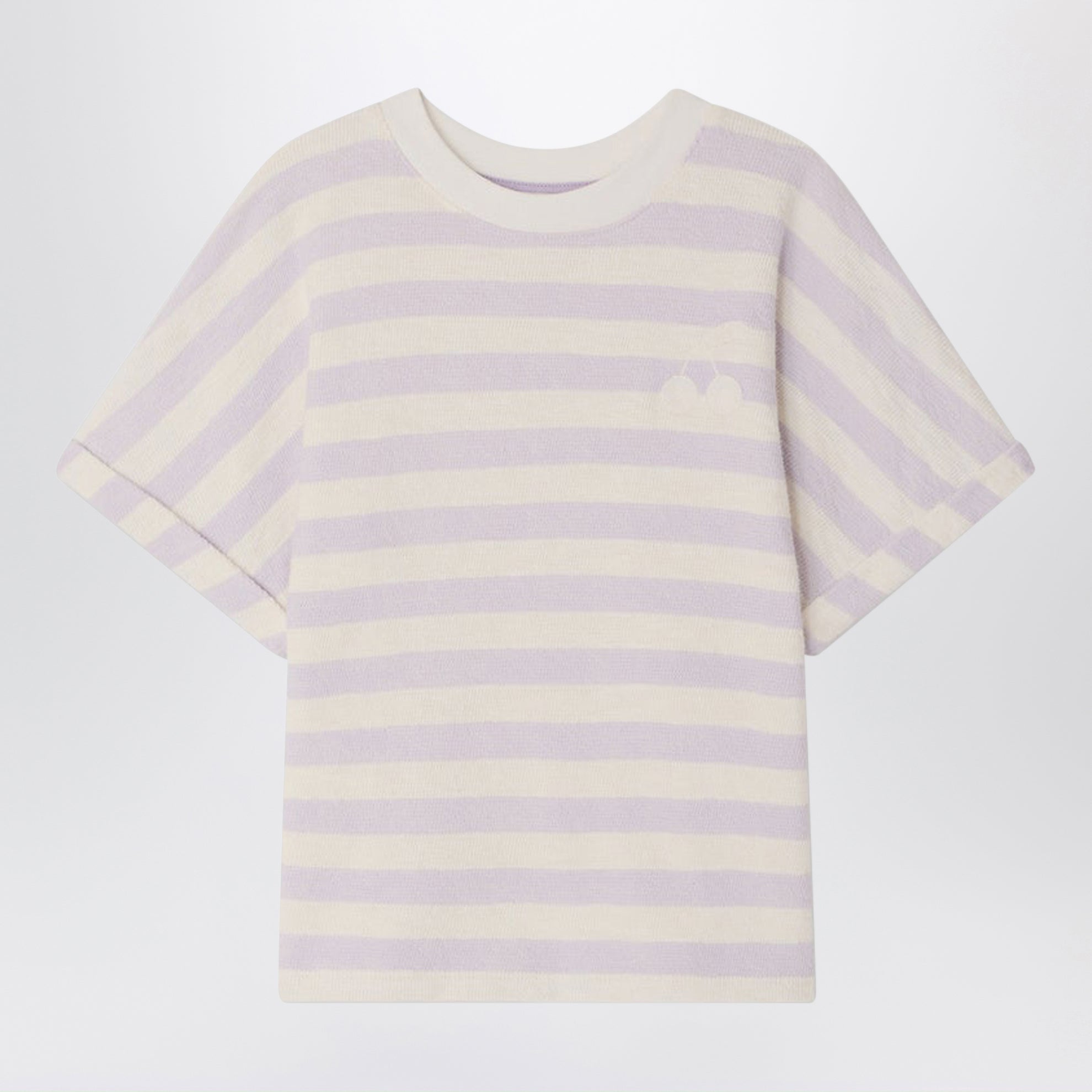 Farah T-Shirt mit lila/elfenbeinfarbenen Streifen