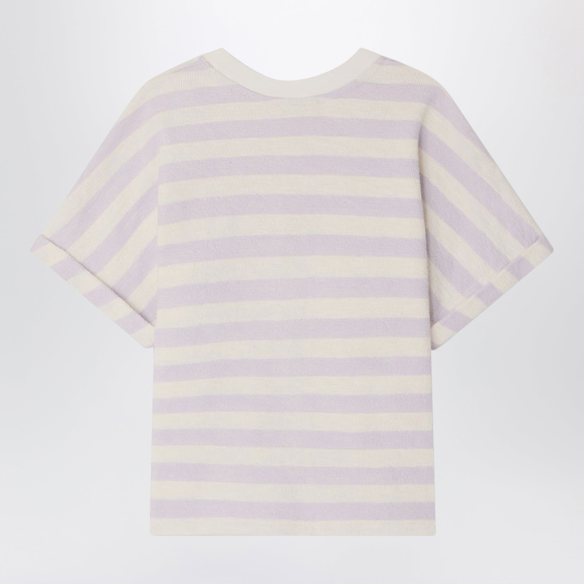 Farah T-Shirt mit lila/elfenbeinfarbenen Streifen