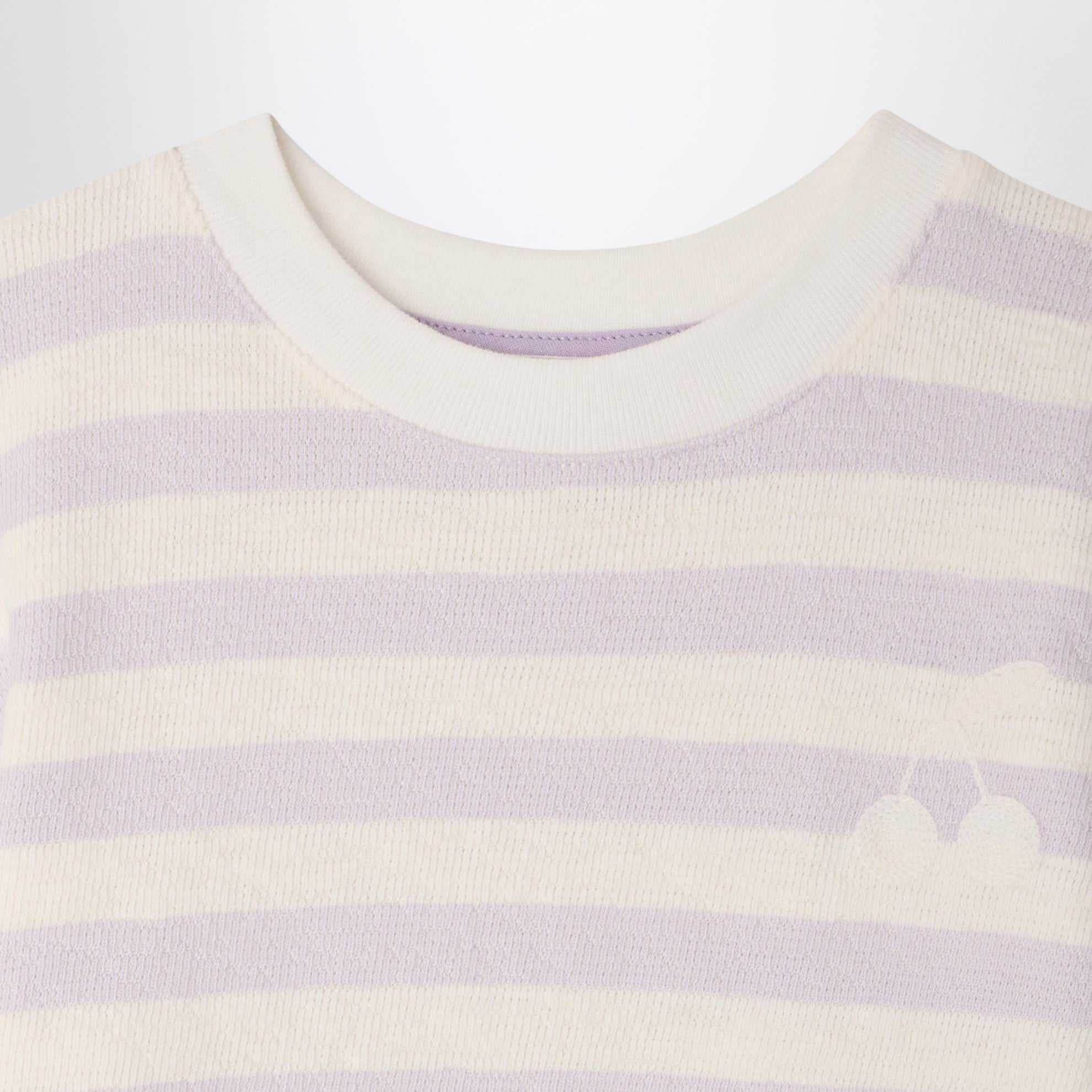 Farah T-Shirt mit lila/elfenbeinfarbenen Streifen
