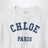 White cropped sweatshirt with logo embroidery