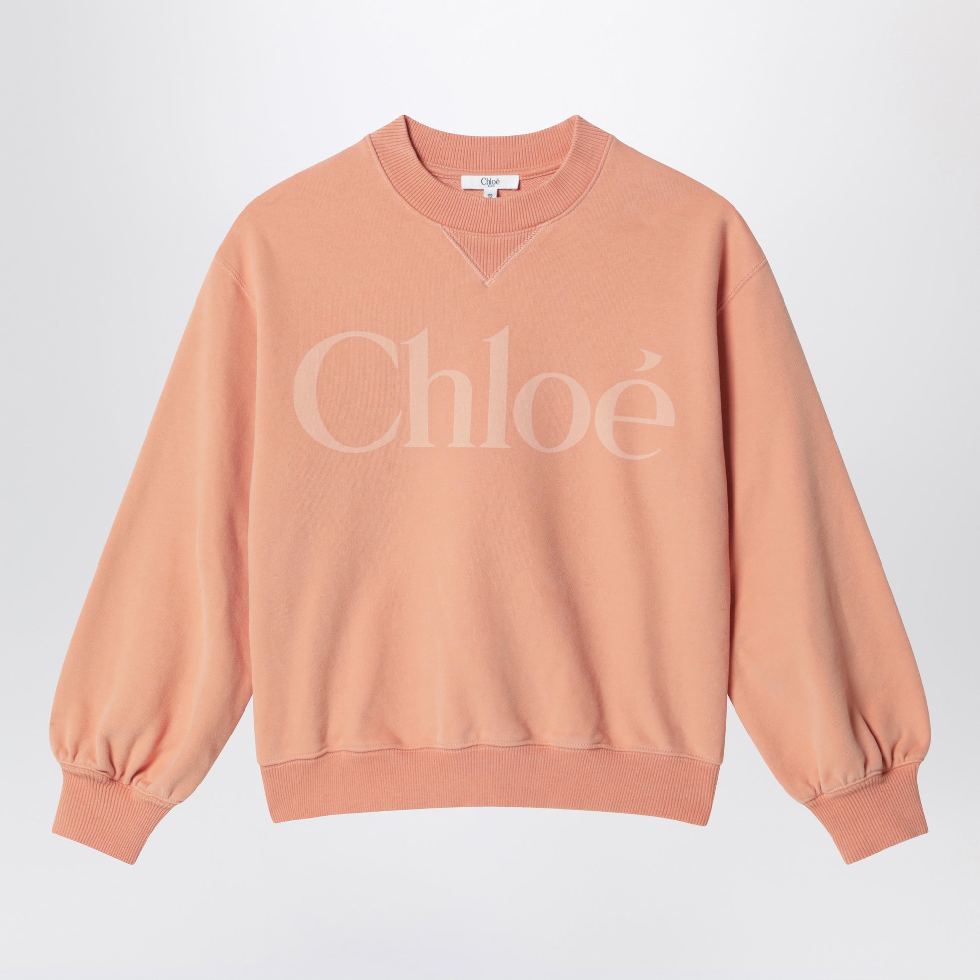Sweat couleur abricot avec logo imprimé