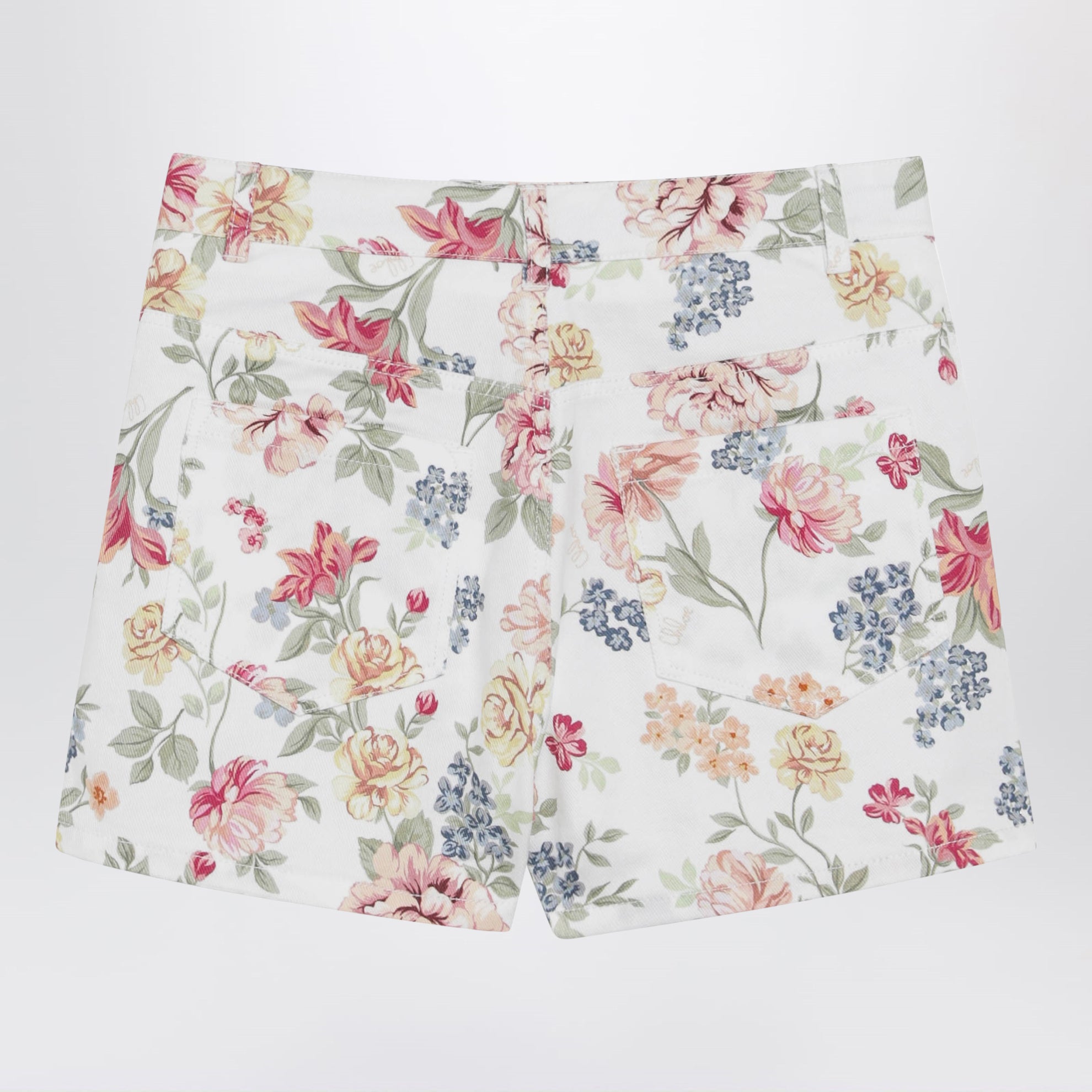 Shorts con motivo floreale in cotone
