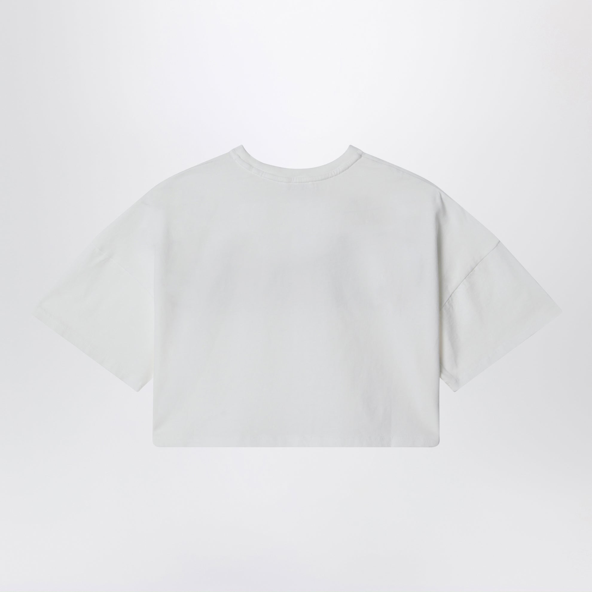 White cropped T-shirt with logo print