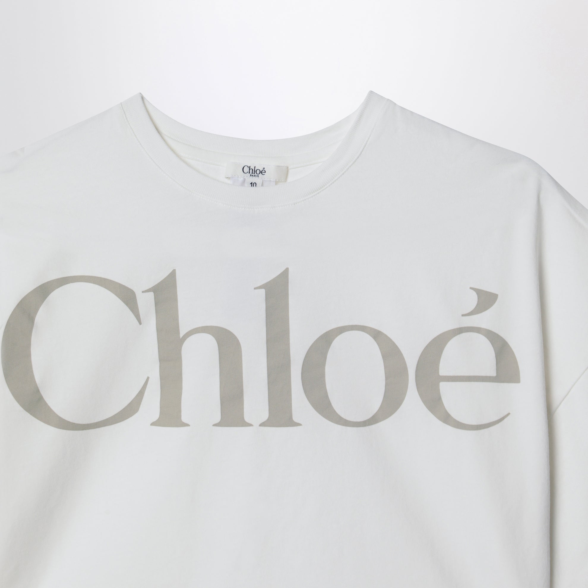 White cropped T-shirt with logo print