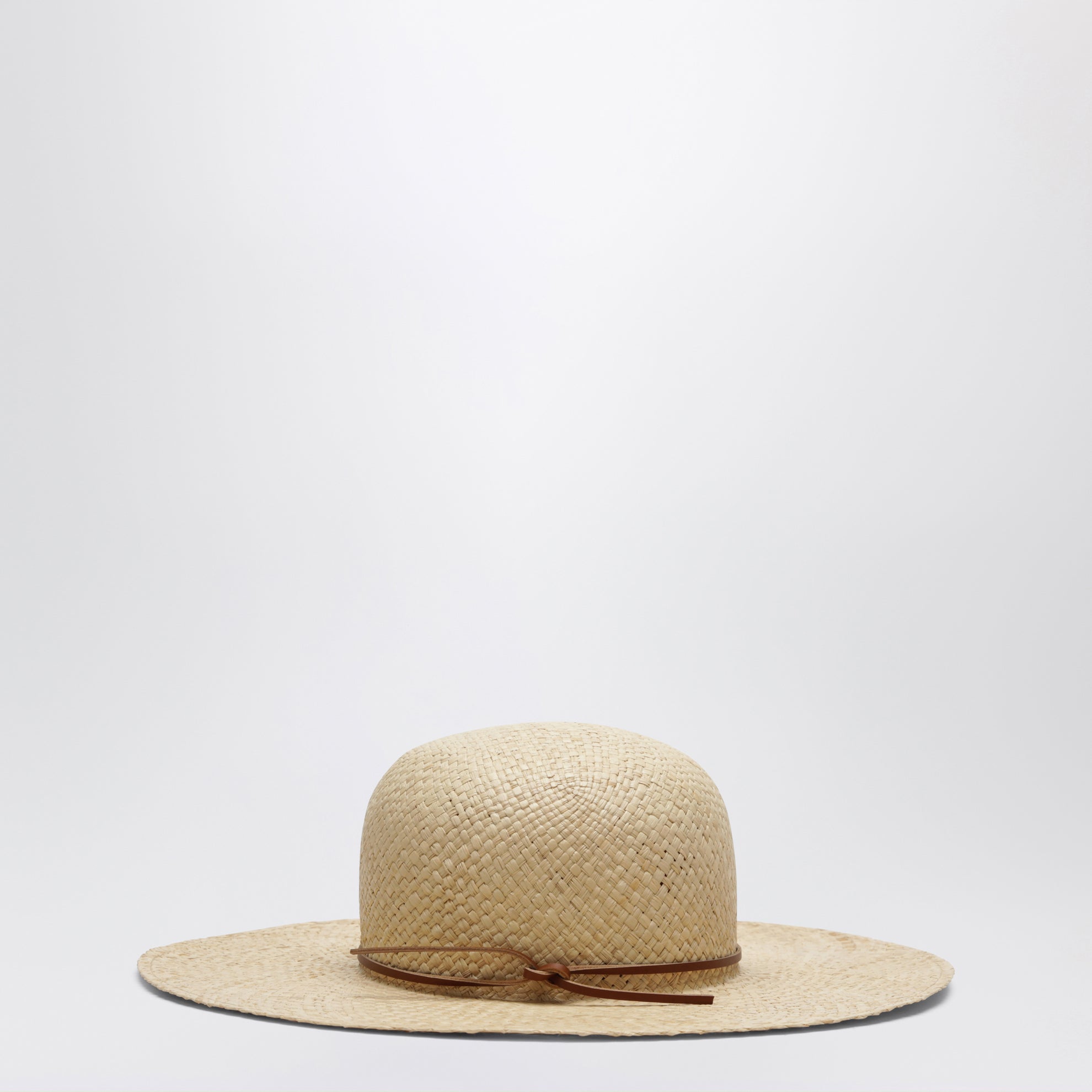 Raffia hat with embroidered logo