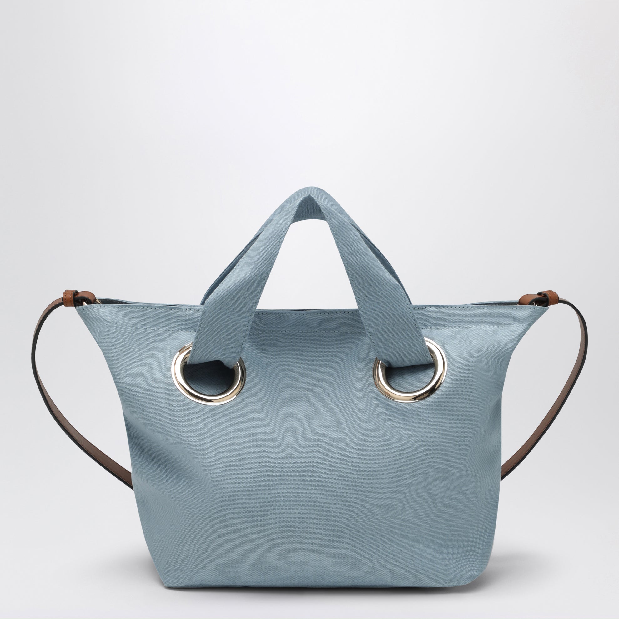 Sac cabas bleu clair avec logo brodé
