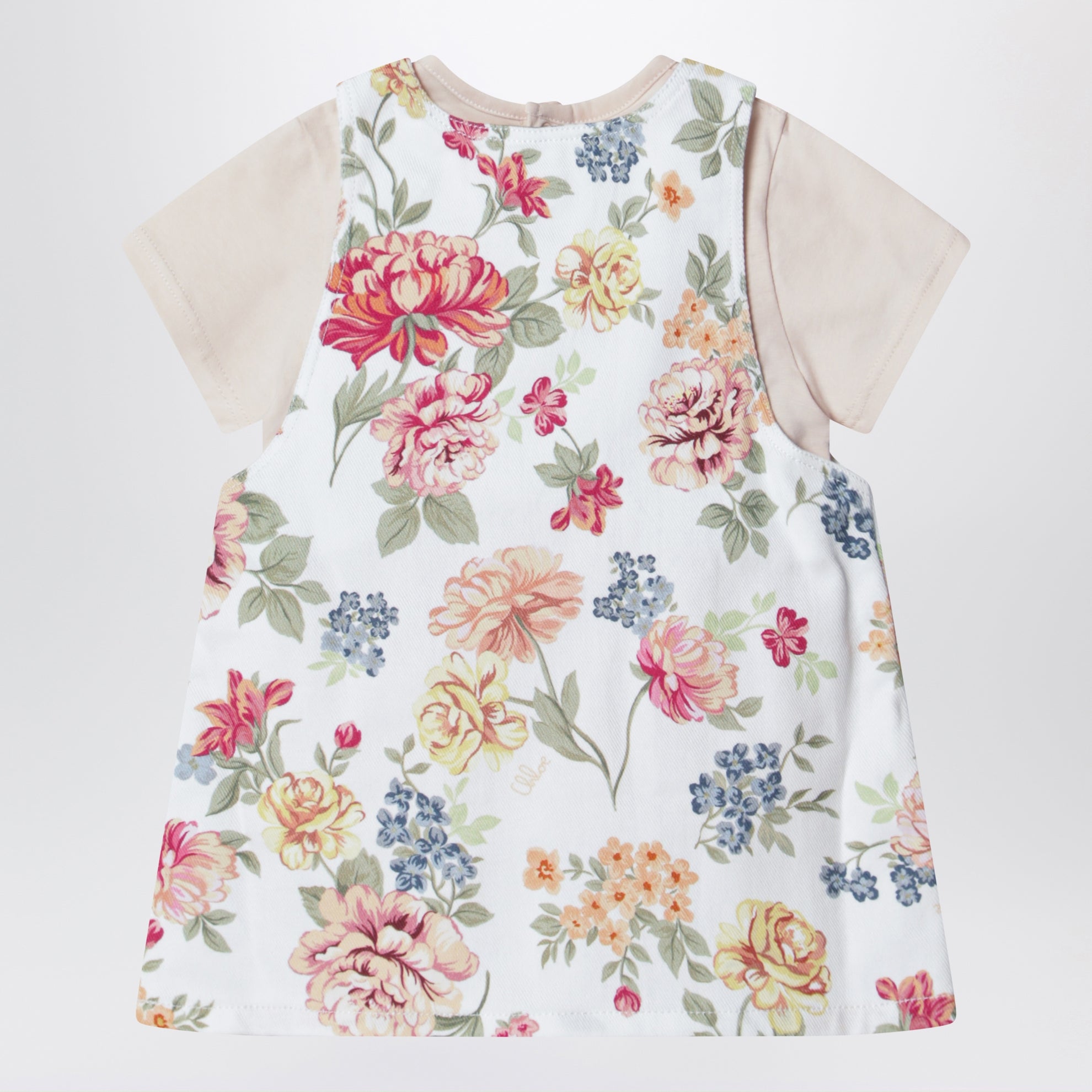 Ensemble deux pièces rose à motif floral